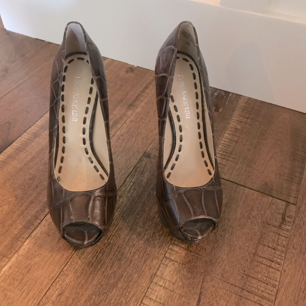 Brown high heels
